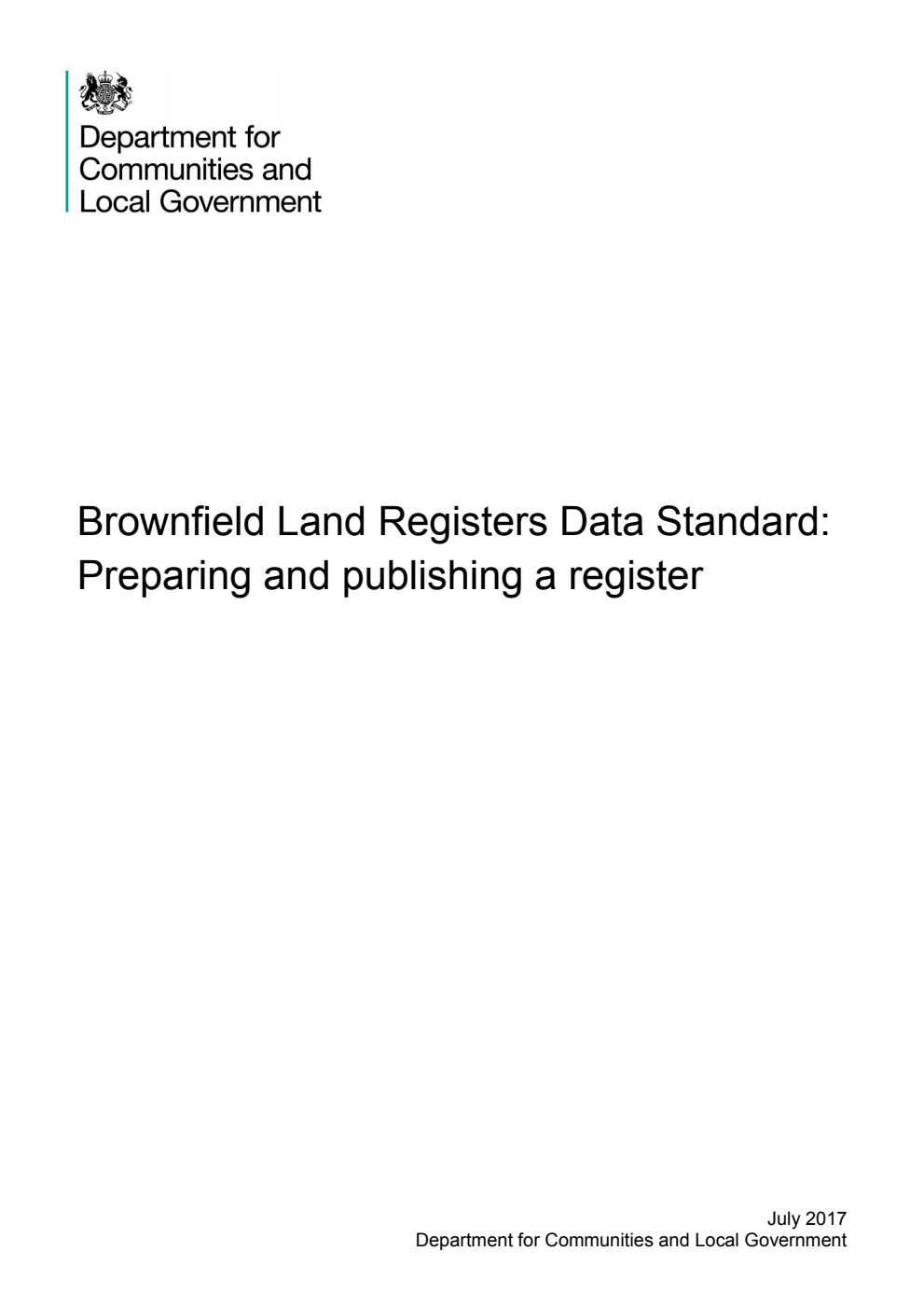 Brownfield Land Registers Data Standard: Preparing and publishing a register