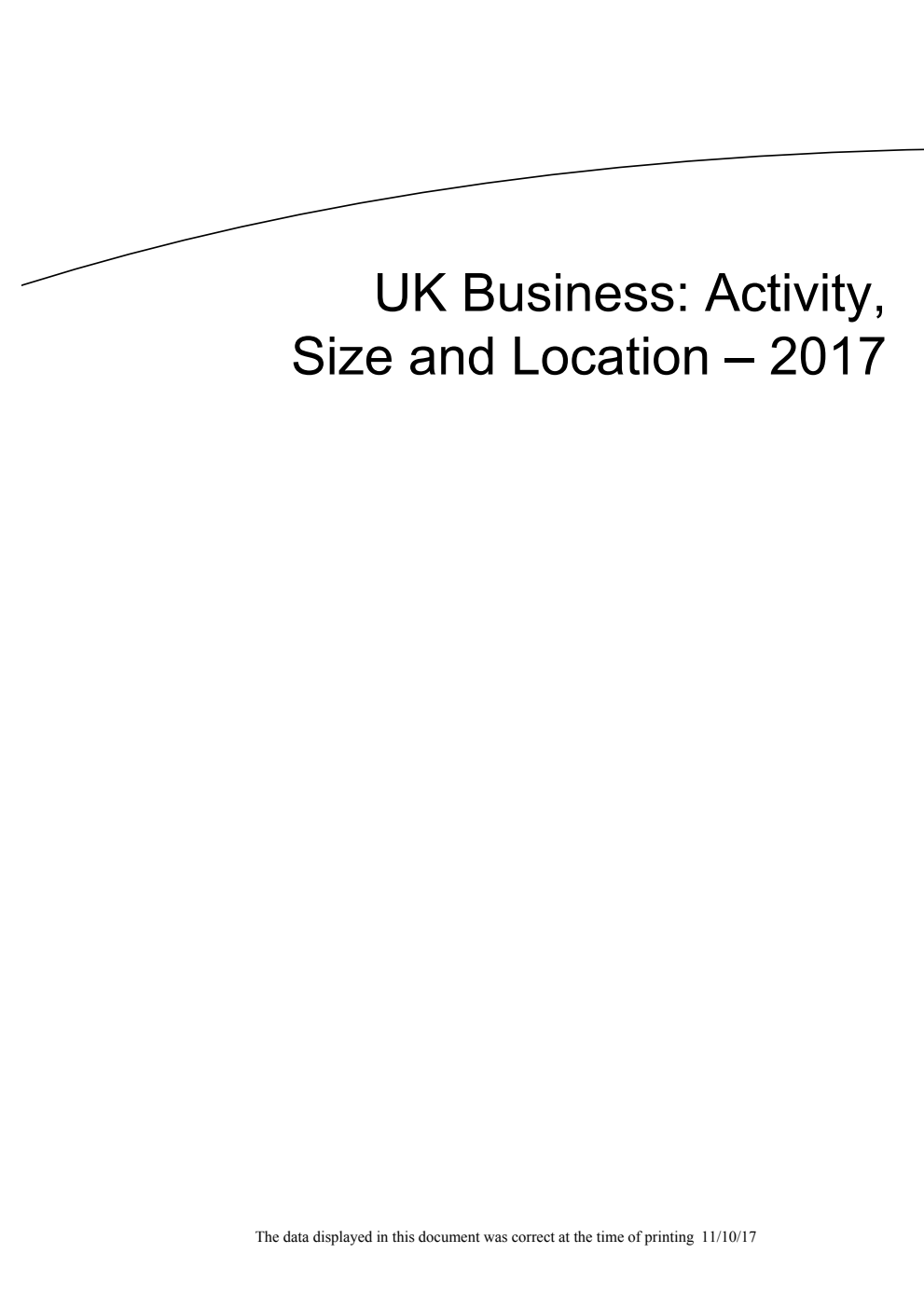 UK Business: Activity, Size and Location - 2017