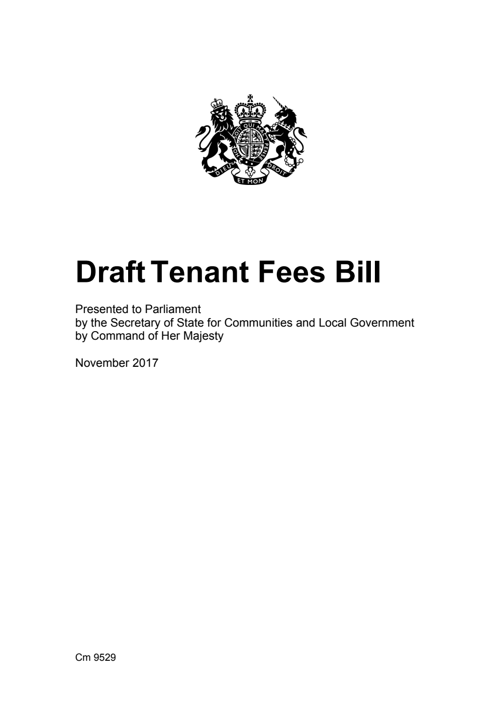 Draft Tenants Fees Bill (and Explanatory Notes)
