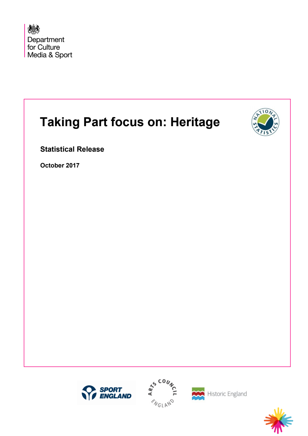 Taking Part focus on: Heritage: Statistical Release October 2017