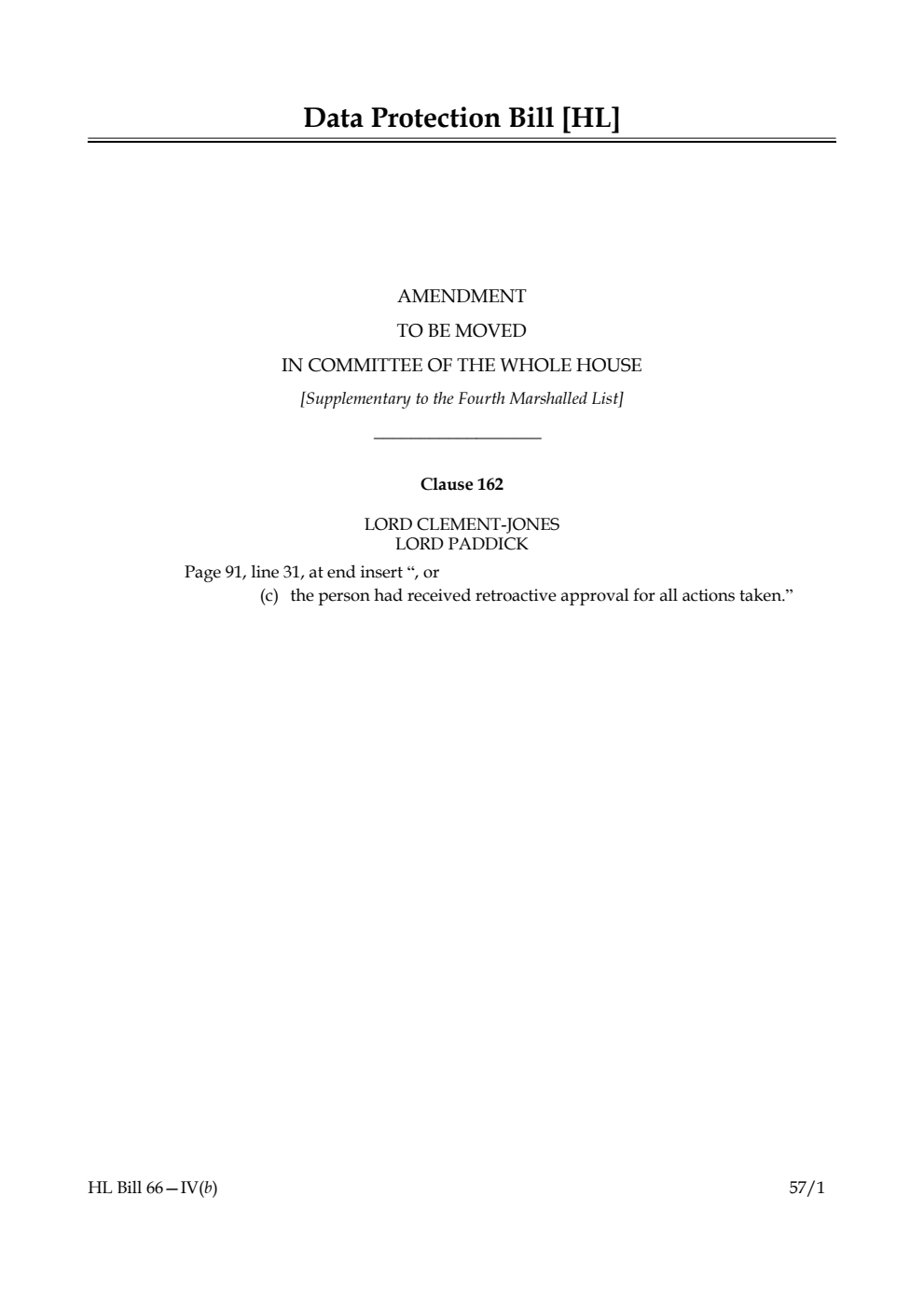 Data Protection Bill Lords Amendments