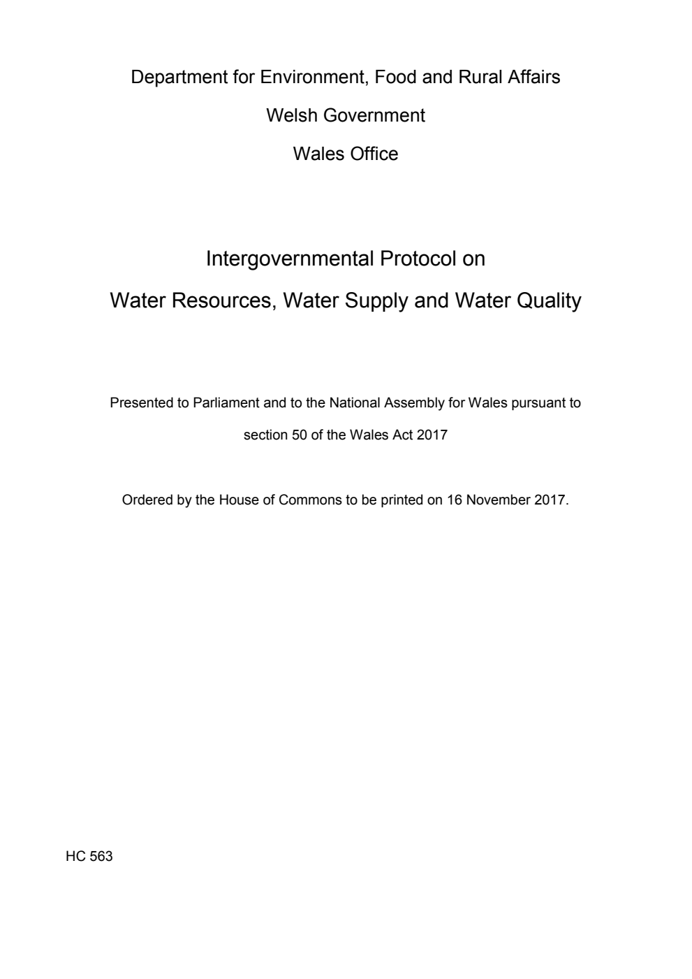 Intergovernmental Protocol on Water Resources, Water Supply and Water Quality