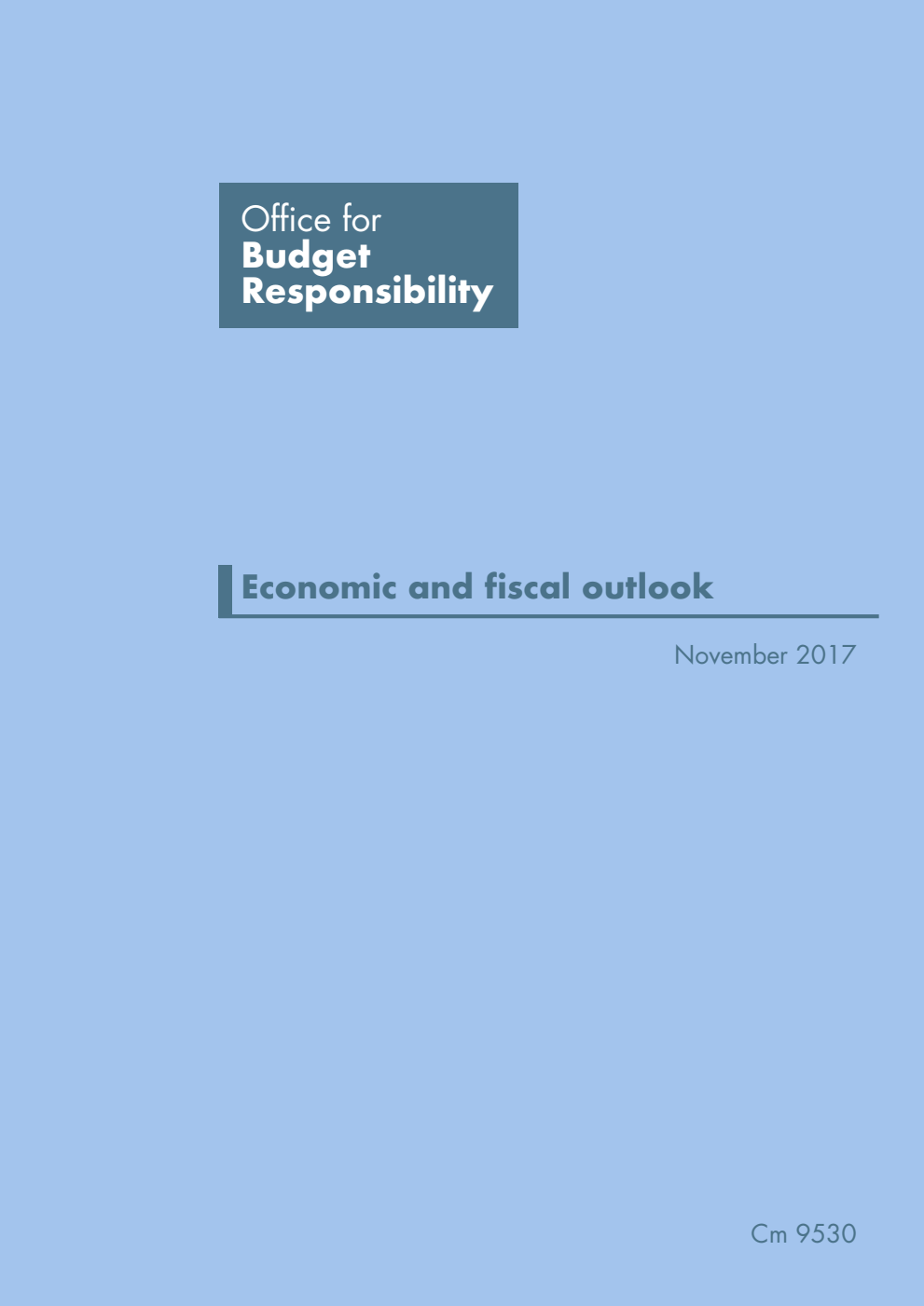Office for Budget Responsibility: Economic and fiscal outlook. November 2017