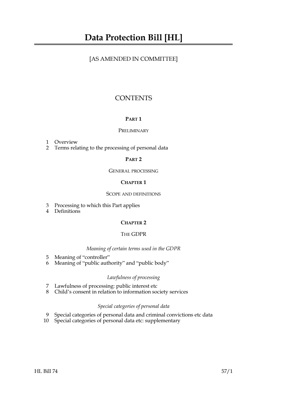 Data Protection Bill [as amended in Committee]