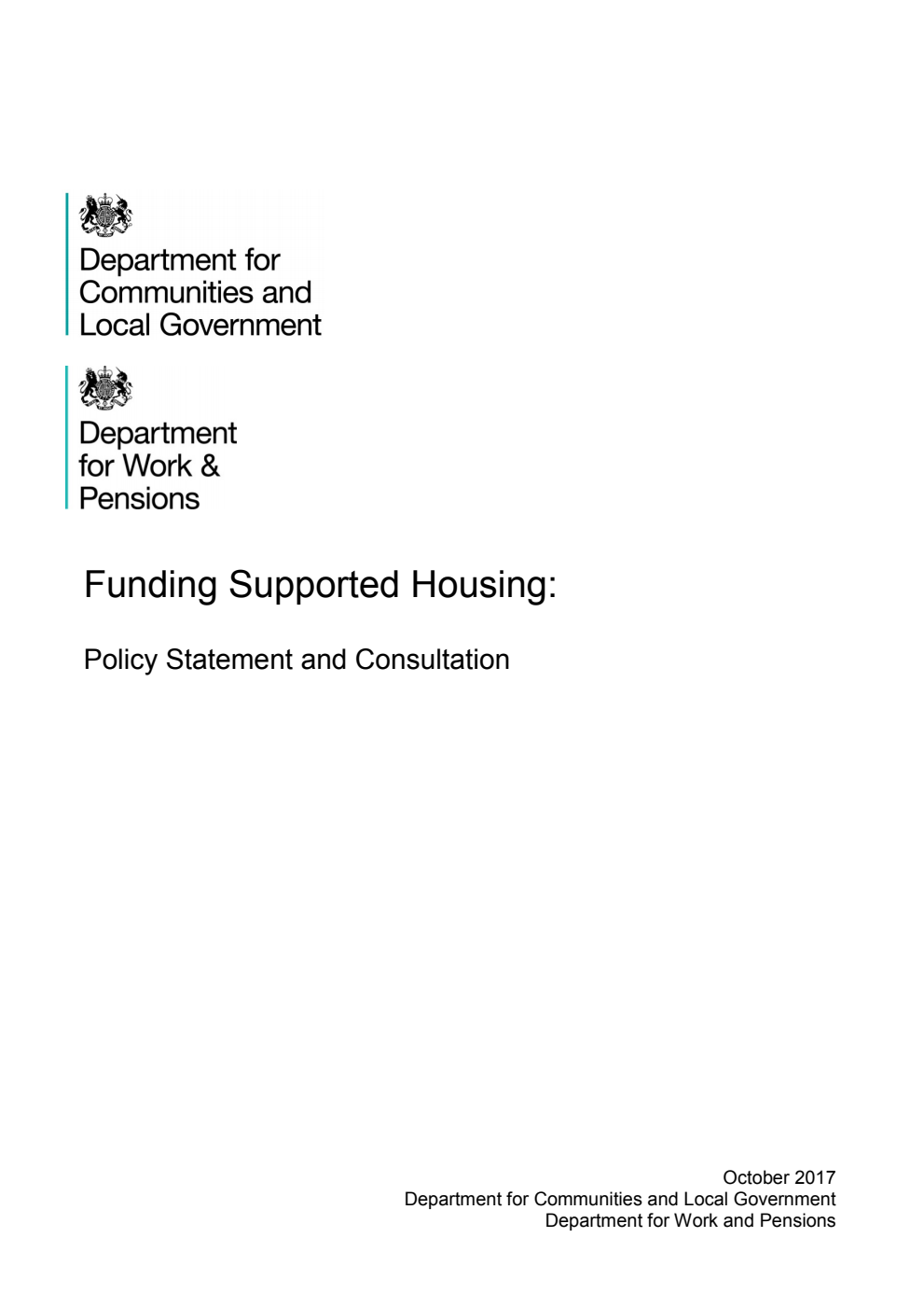 Funding Supported Housing: Policy Statement and Consultation