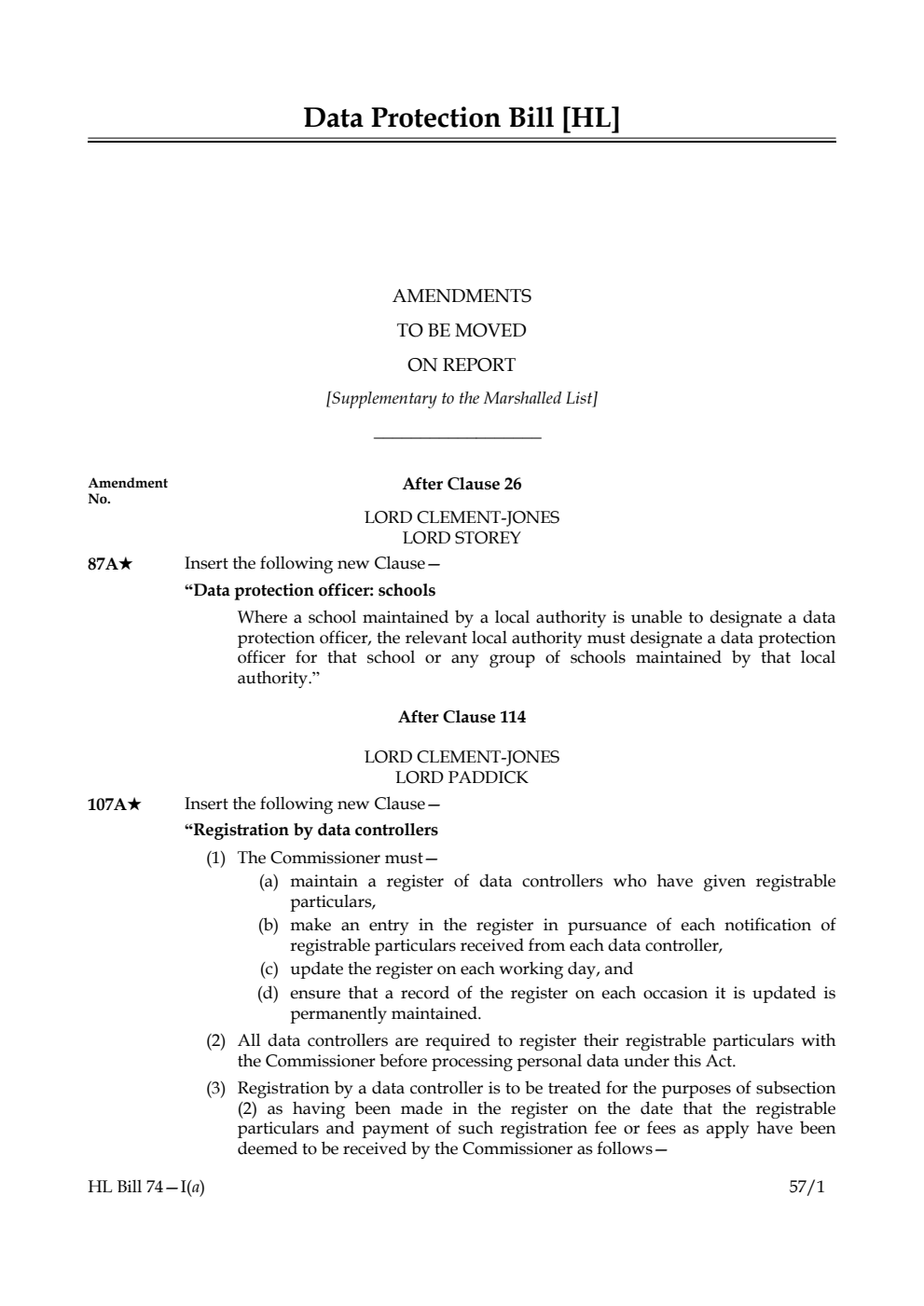 Data Protection Bill Lords Amendments