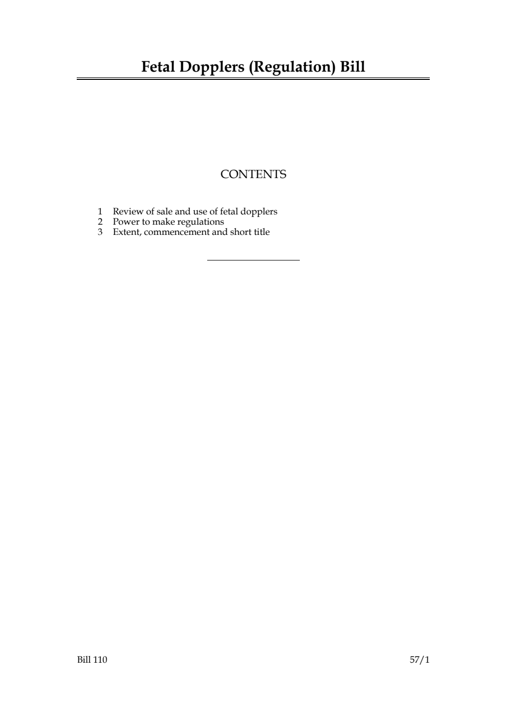 Fetal Dopplers (Regulation) Bill