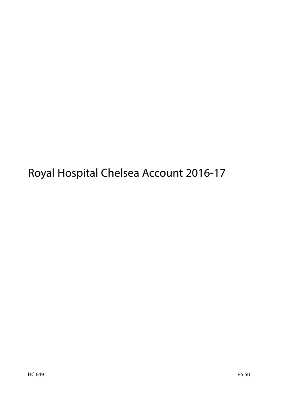 Royal Hospital Chelsea Account 2016-17