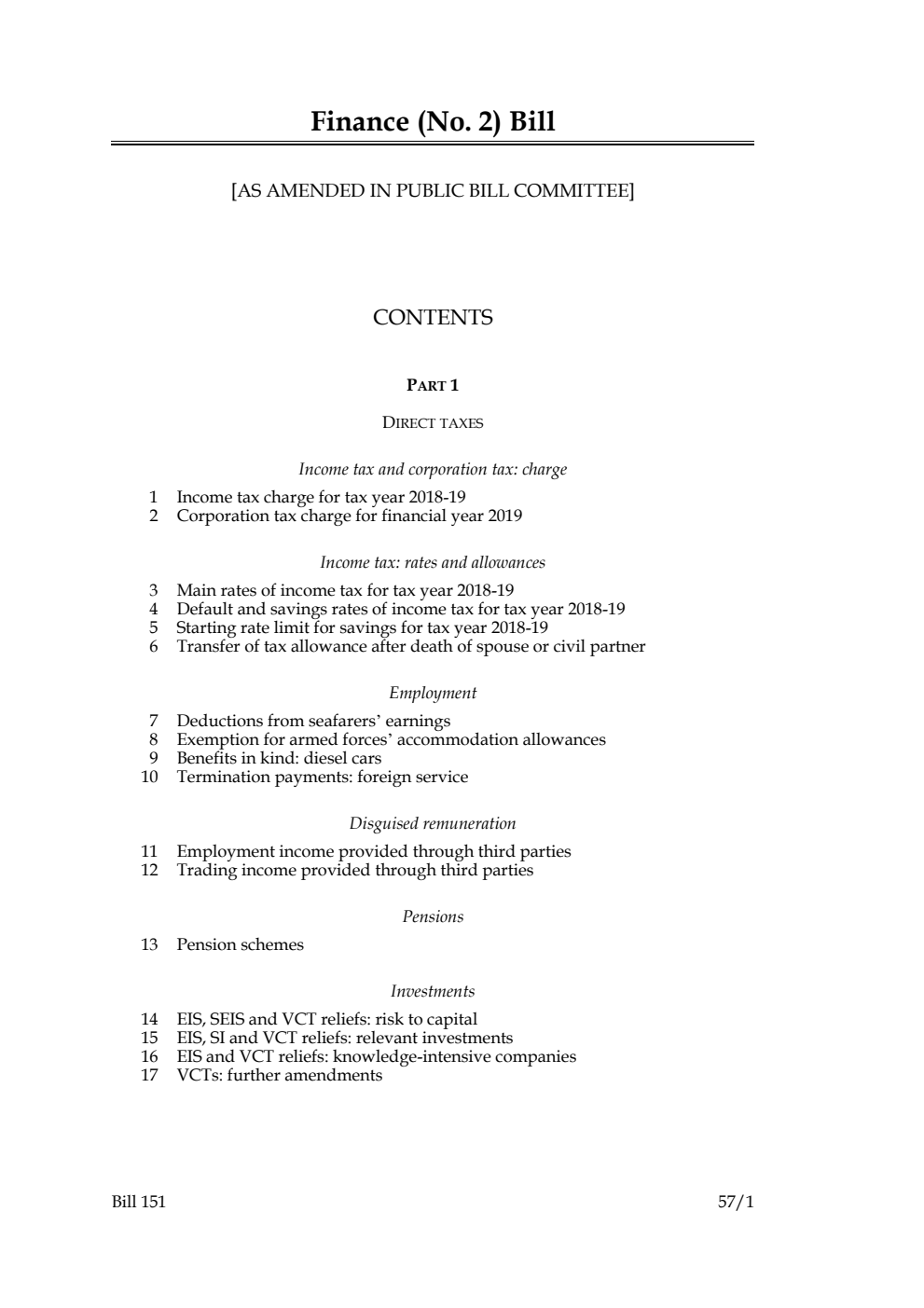 Finance (No. 2) Bill [as amended in Public Bill Committee]