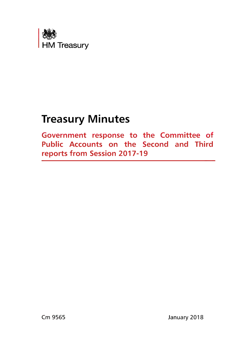 Treasury Minutes: Government response to the Committee of Public Accounts on the Second and Third reports from Session 2017-19