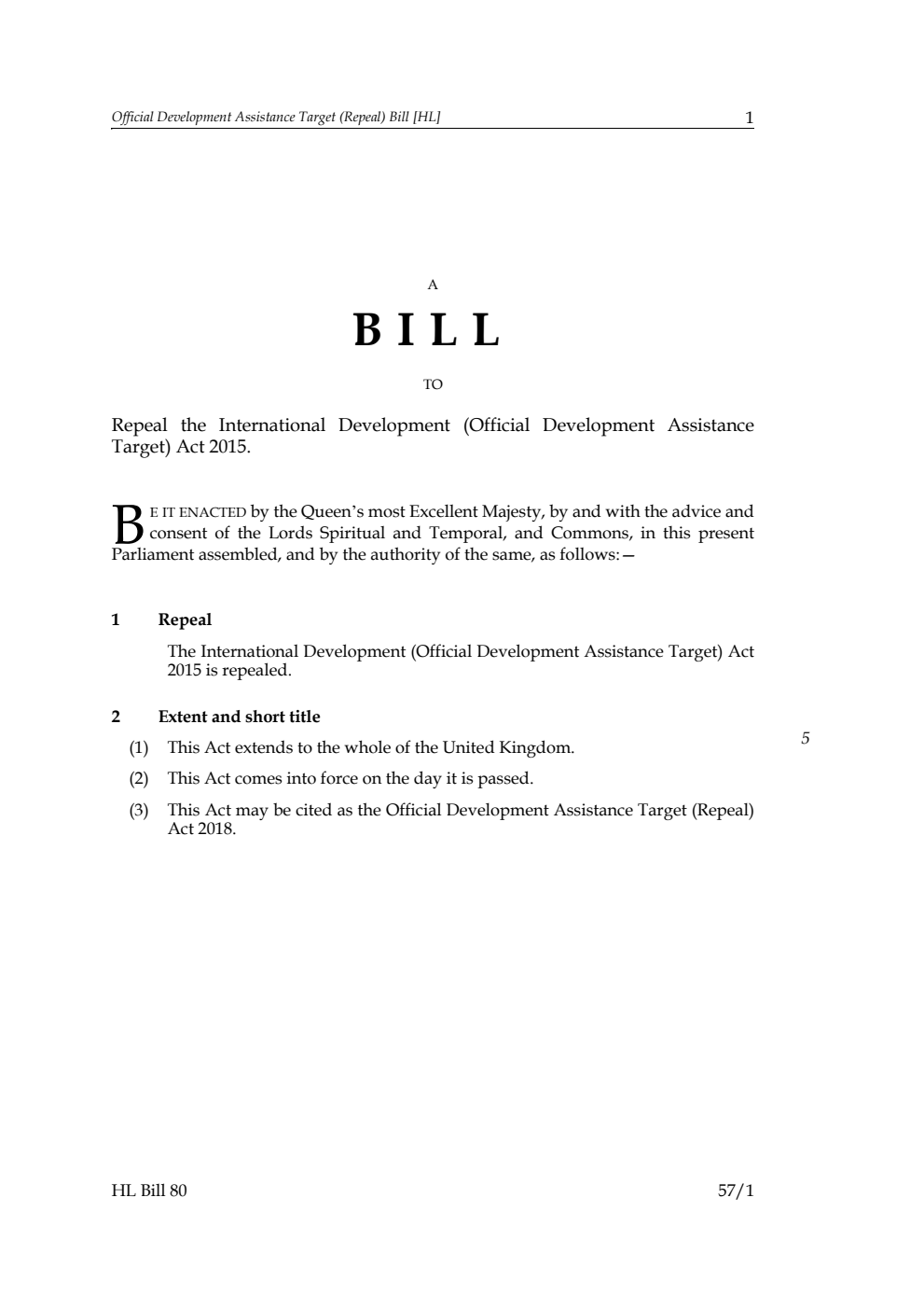 Official Development Assistance Target (Repeal) Bill