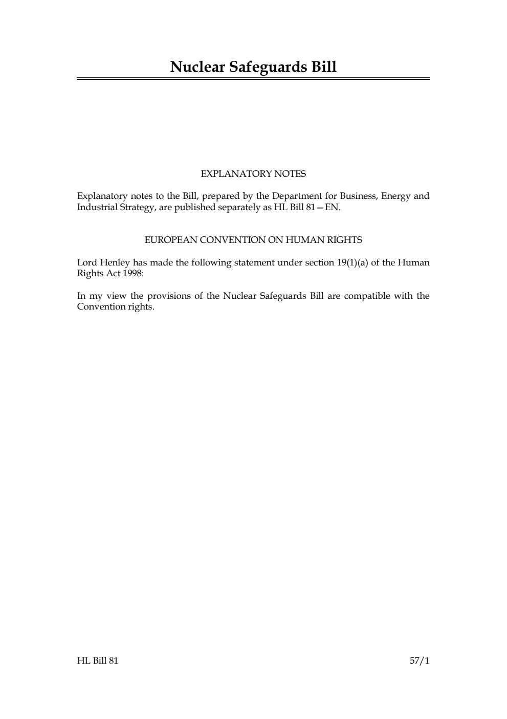 Nuclear Safeguards Bill