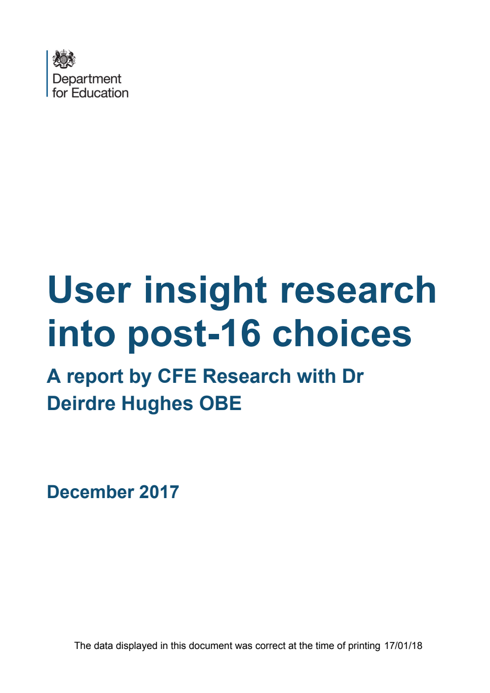 DFE-RR741 User insight research into post-16 choices