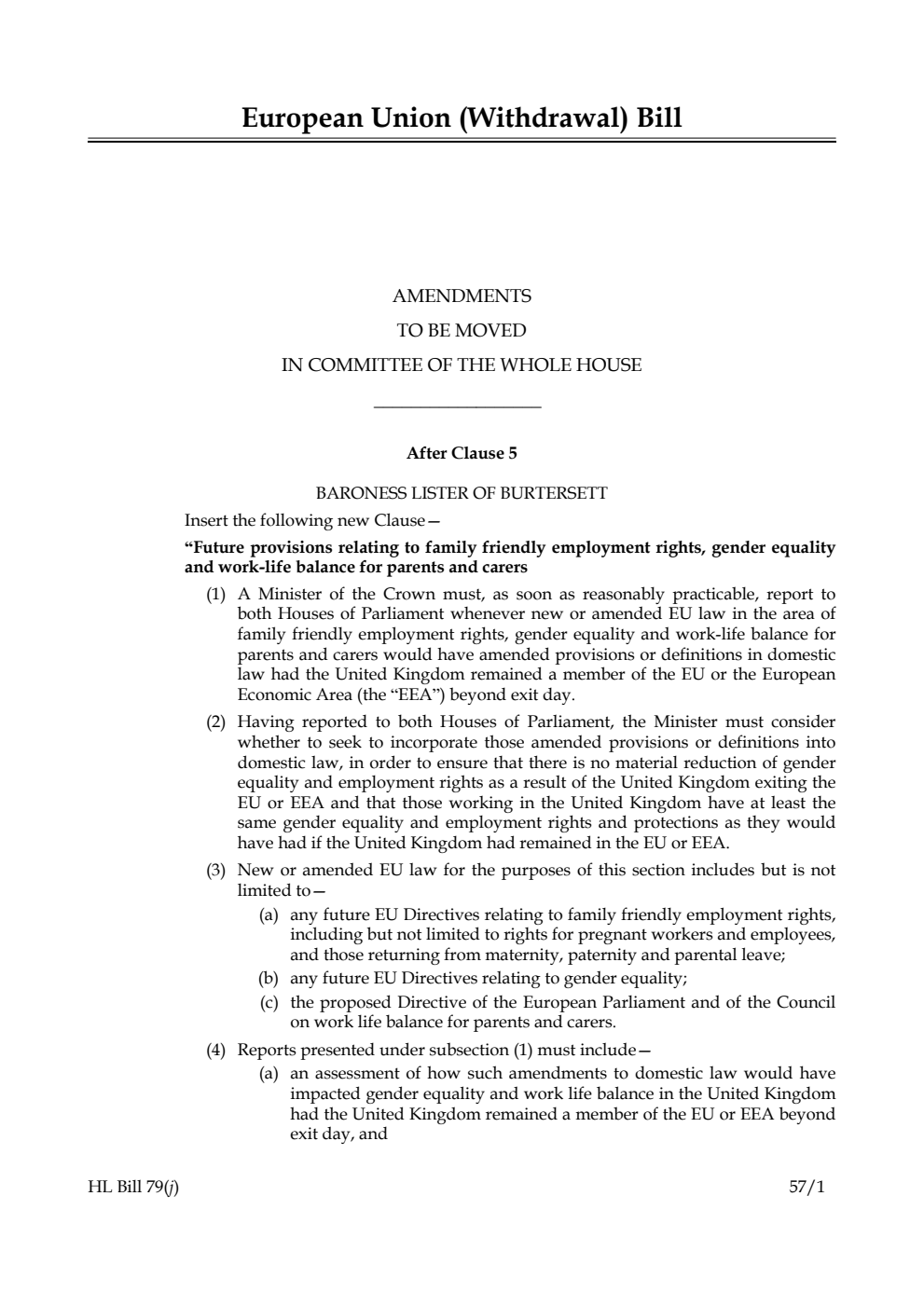 European Union (Withdrawal) Bill Lords Amendments
