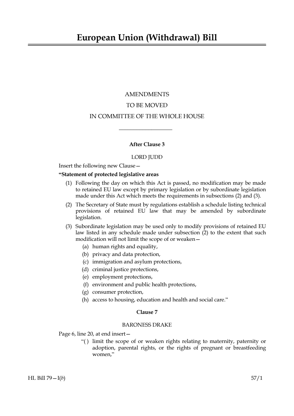 European Union (Withdrawal) Bill Lords Amendments