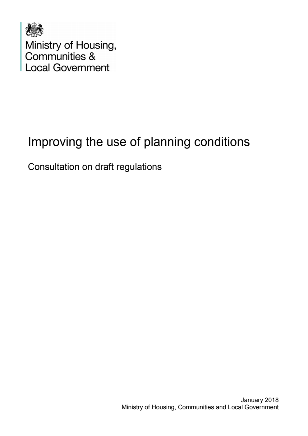 Improving the use of planning conditions. Consultation on draft regulations