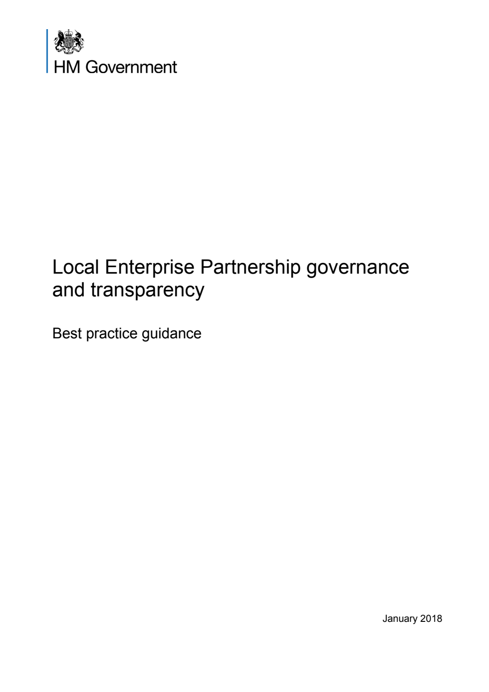 Local Enterprise Partnership governance and transparency. Best practice guidance