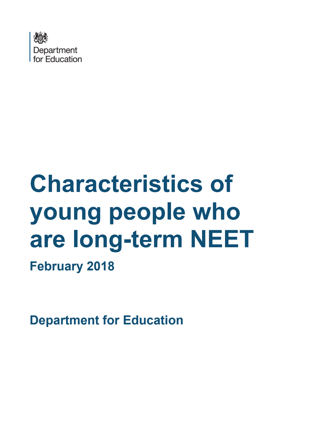 DFE-RR773 Characteristics of young people who are long-term NEET