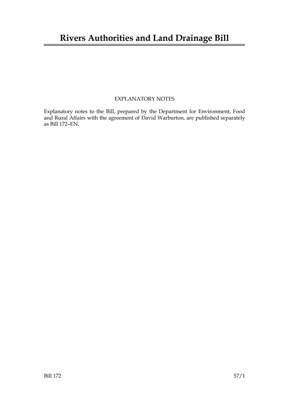 Rivers Authorities and Land Drainage Bill