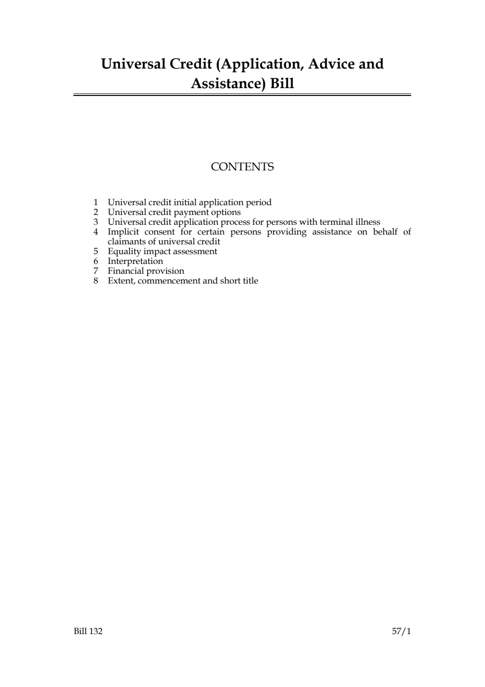 Universal Credit (Application, Advice and Assistance) Bill