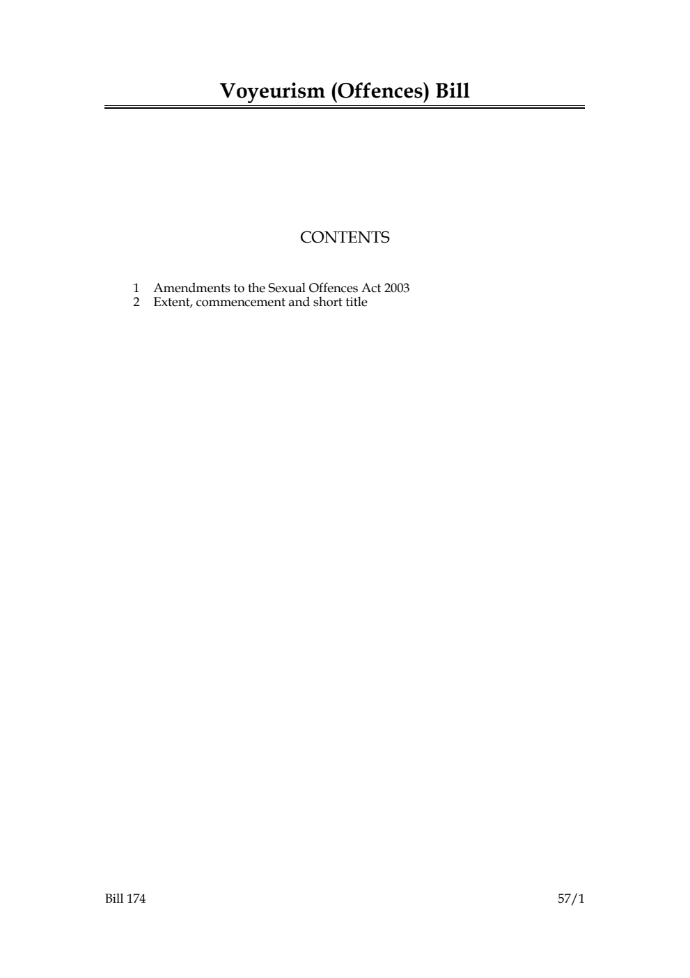 Voyeurism (Offences) Bill