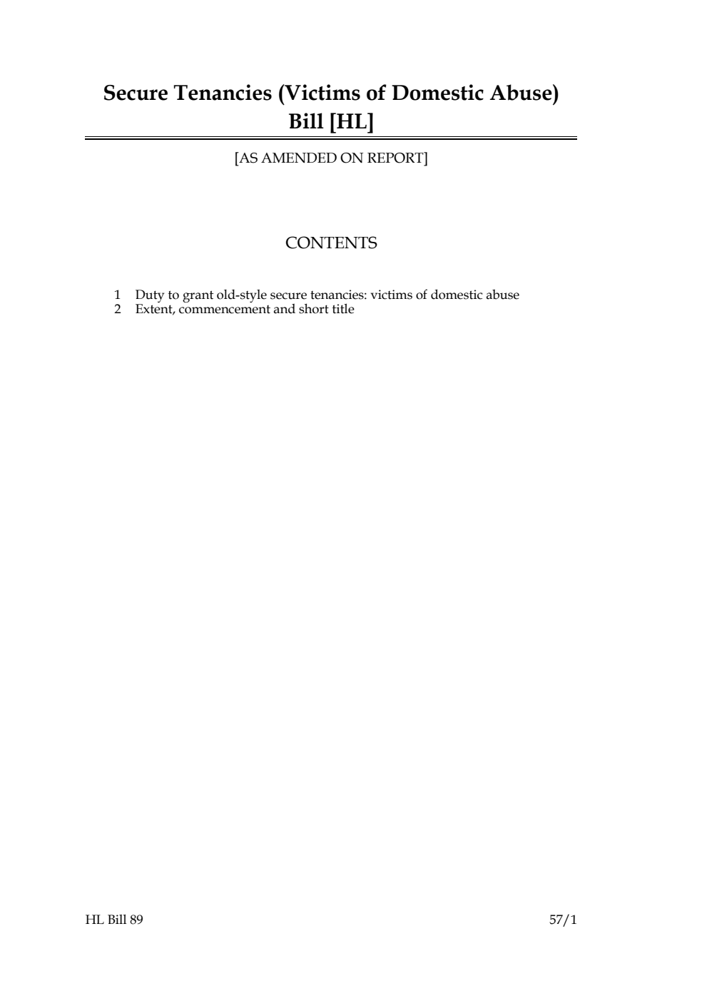 Secure Tenancies (Victims of Domestic Abuse) Bill [as amended on Report]
