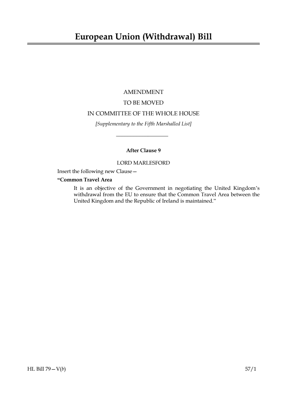 European Union (Withdrawal) Bill Lords Amendments