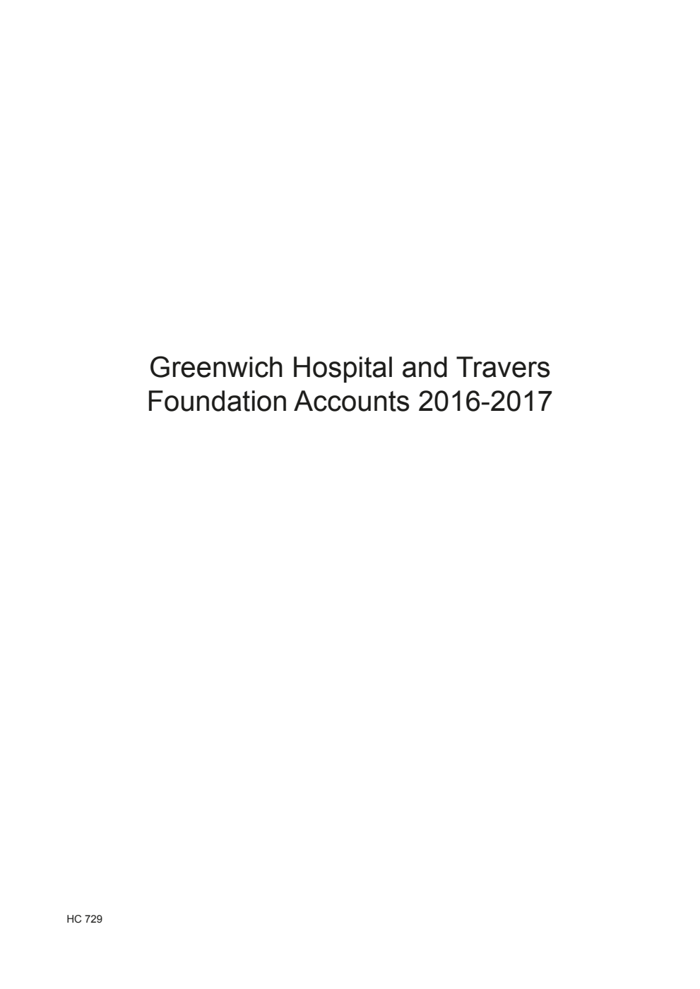 Greenwich Hospital and Travers Foundation Accounts 2016-2017