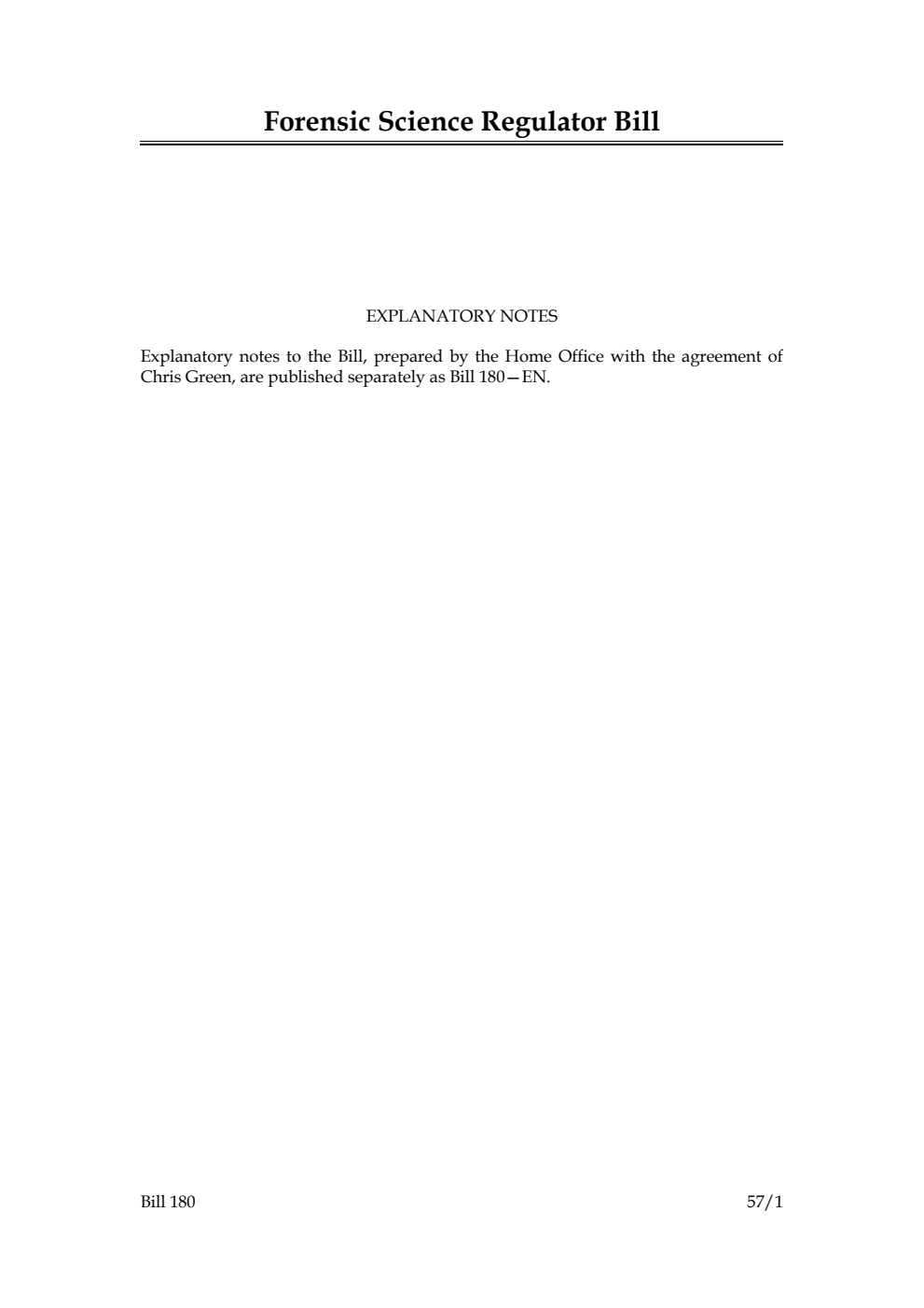 Forensic Science Regulator Bill