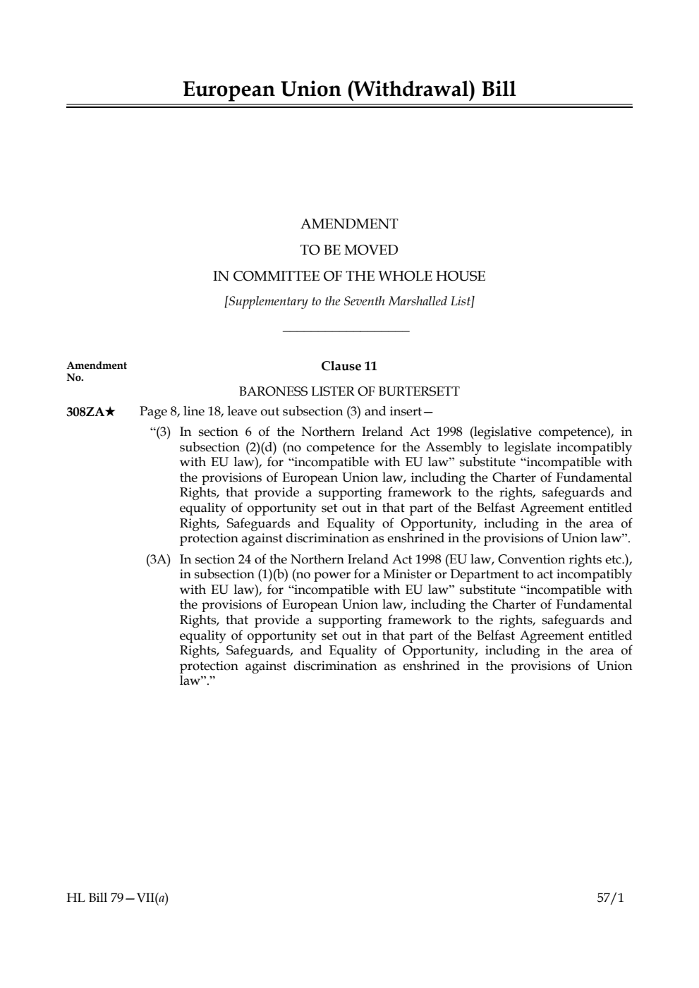 European Union (Withdrawal) Bill Lords Amendments