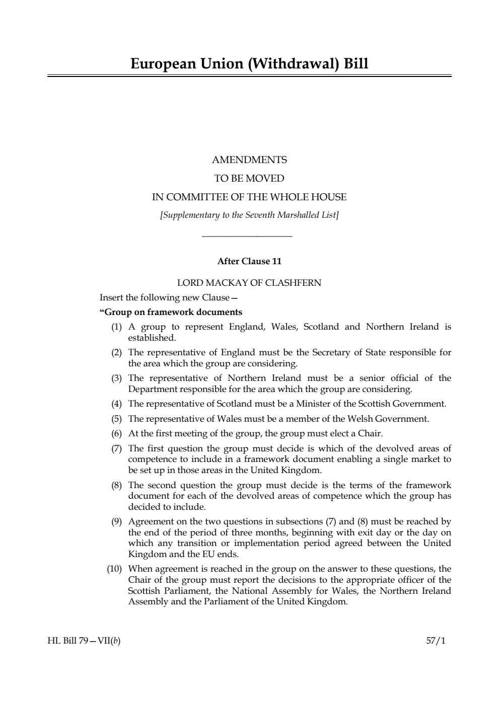 European Union (Withdrawal) Bill Lords Amendments