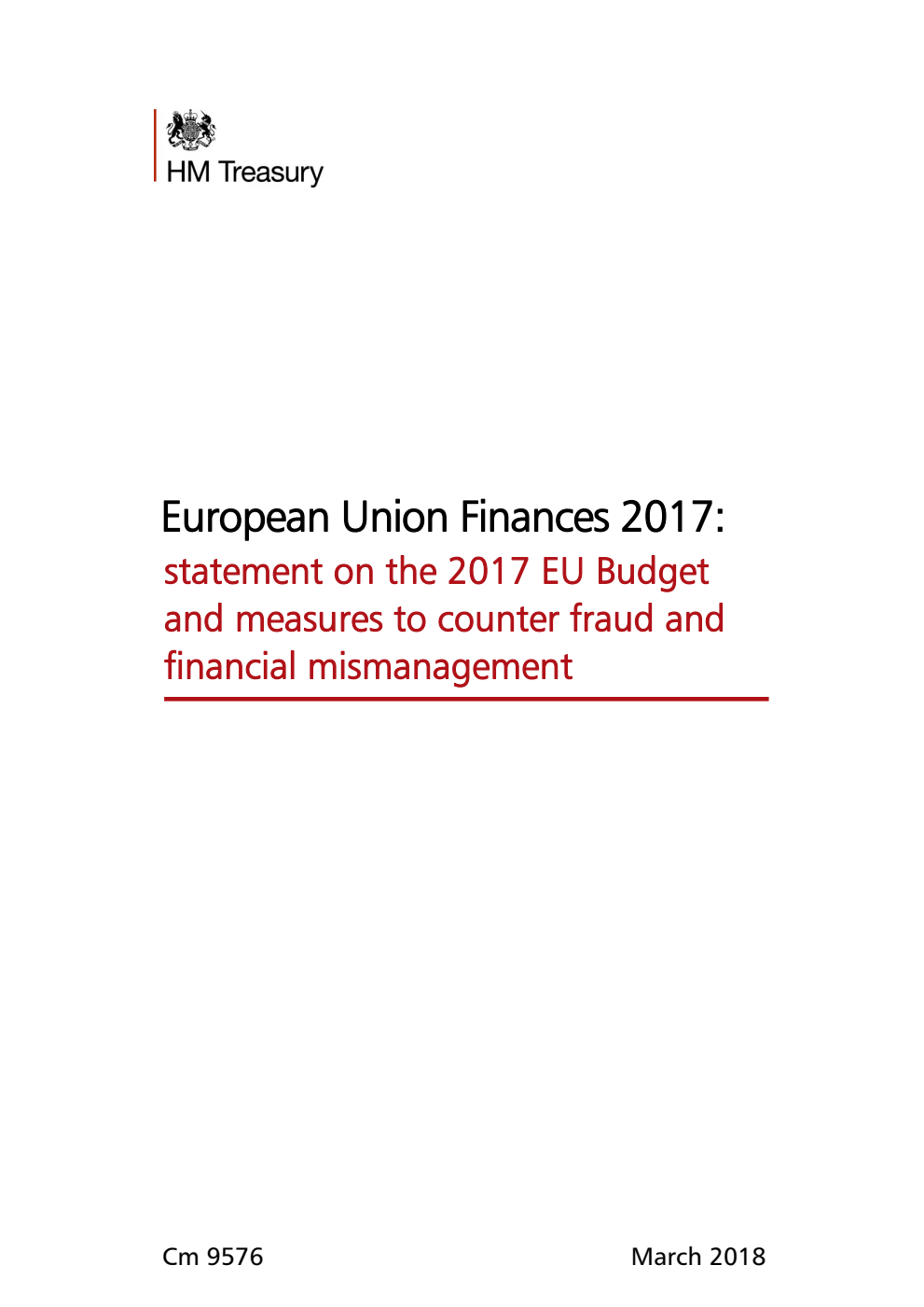 European Union Finances 2017: statement on the 2017 EU Budget and measures to counter fraud and financial mismanagement