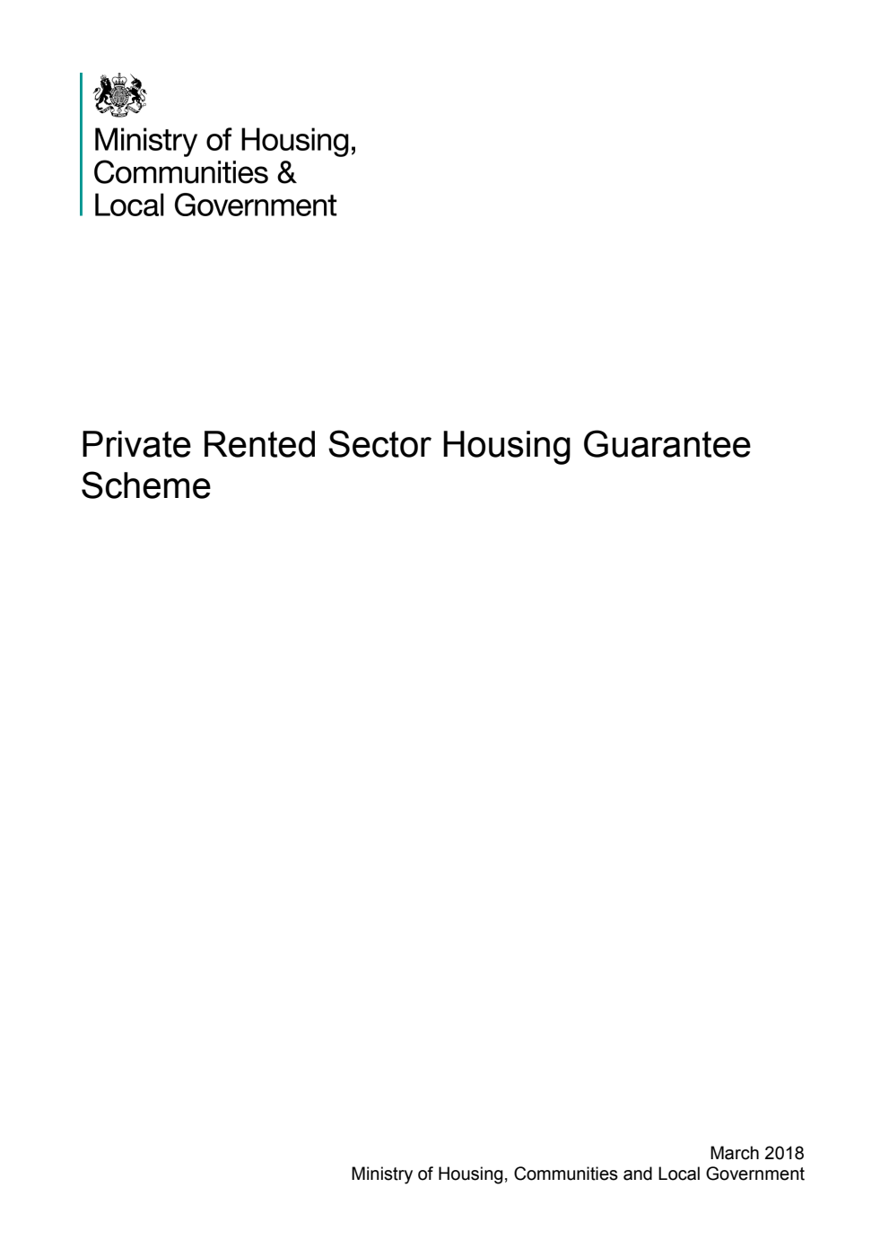 Private Rented Sector Housing Guarantee Scheme