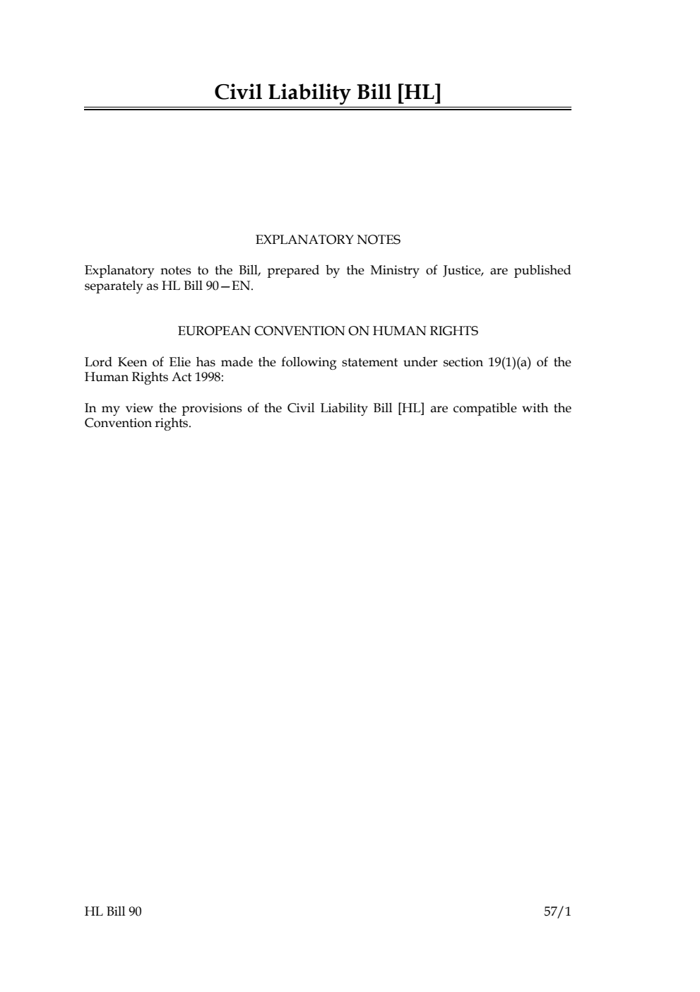 Civil Liability Bill