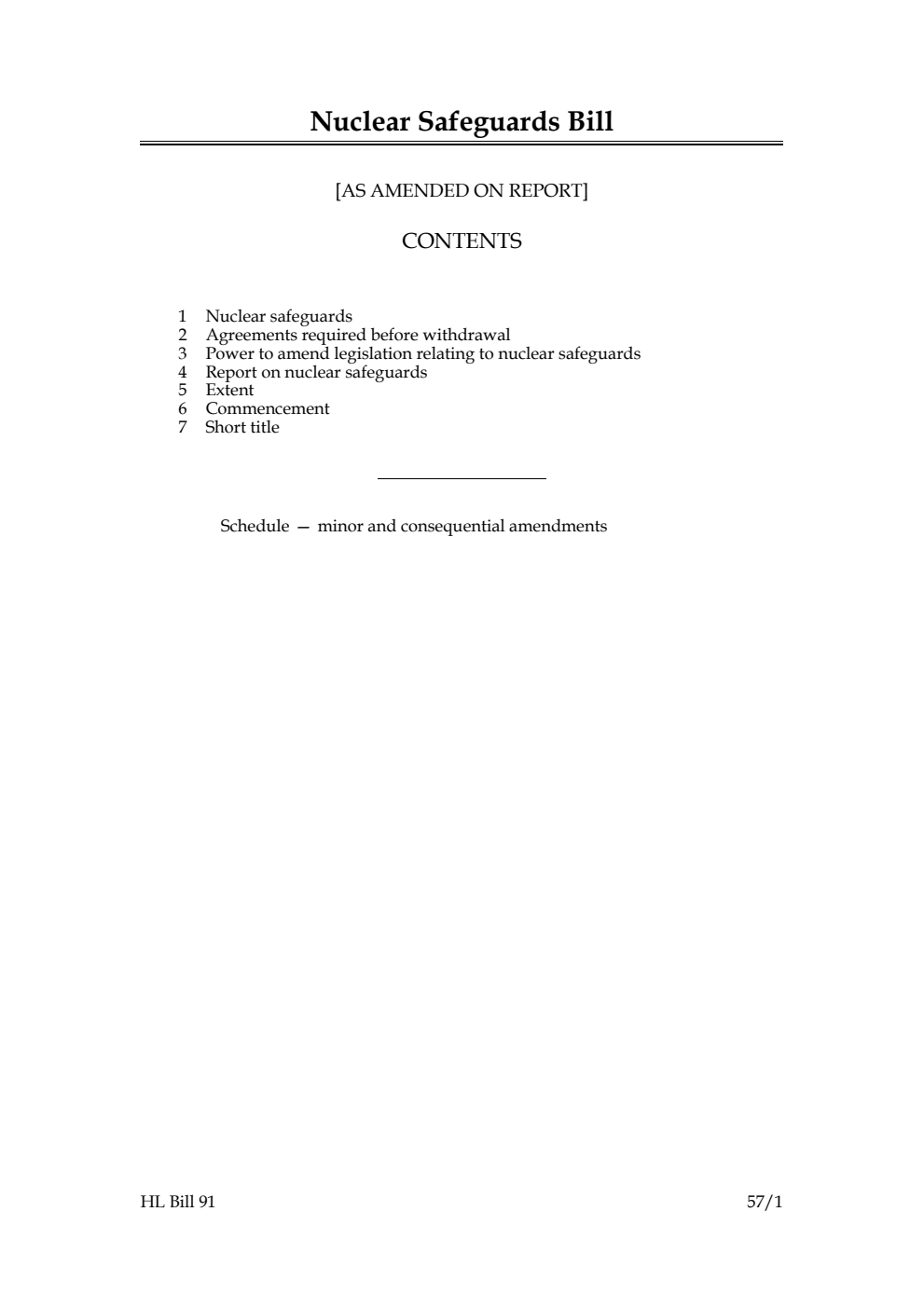 Nuclear Safeguards Bill [As Amended on Report]