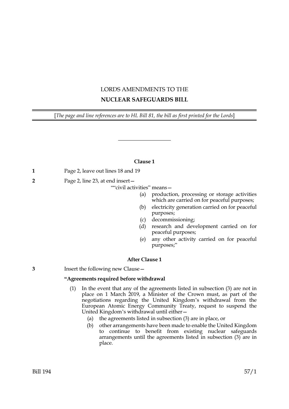 Nuclear Safeguards Bill Lords Amendments 