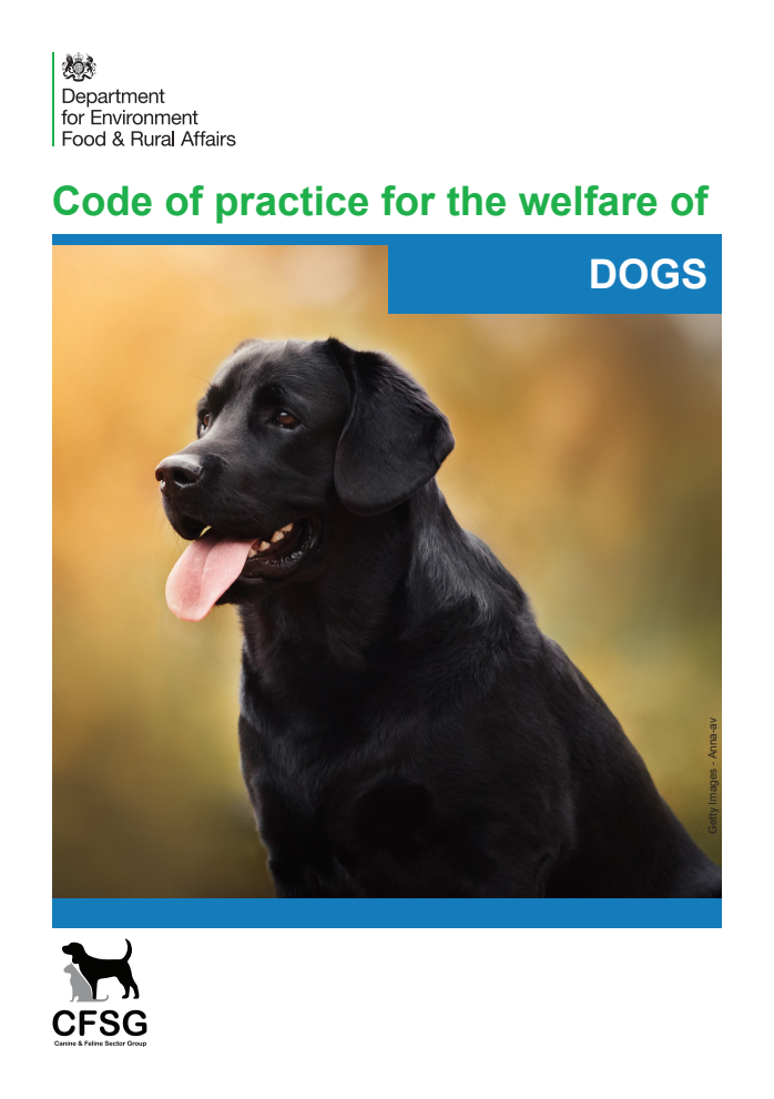 Code of practice for the welfare of dogs