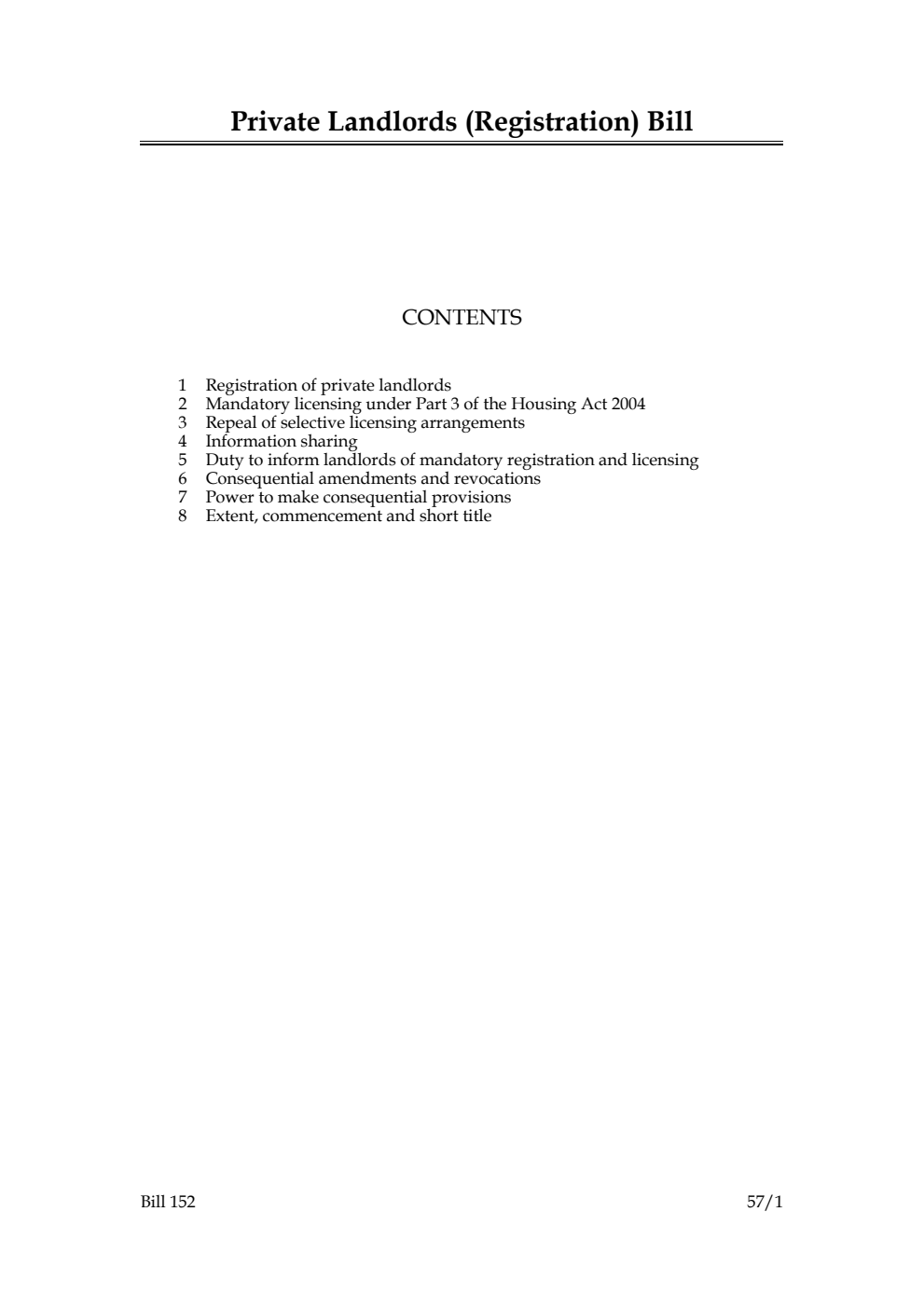 Private Landlords (Registration) Bill