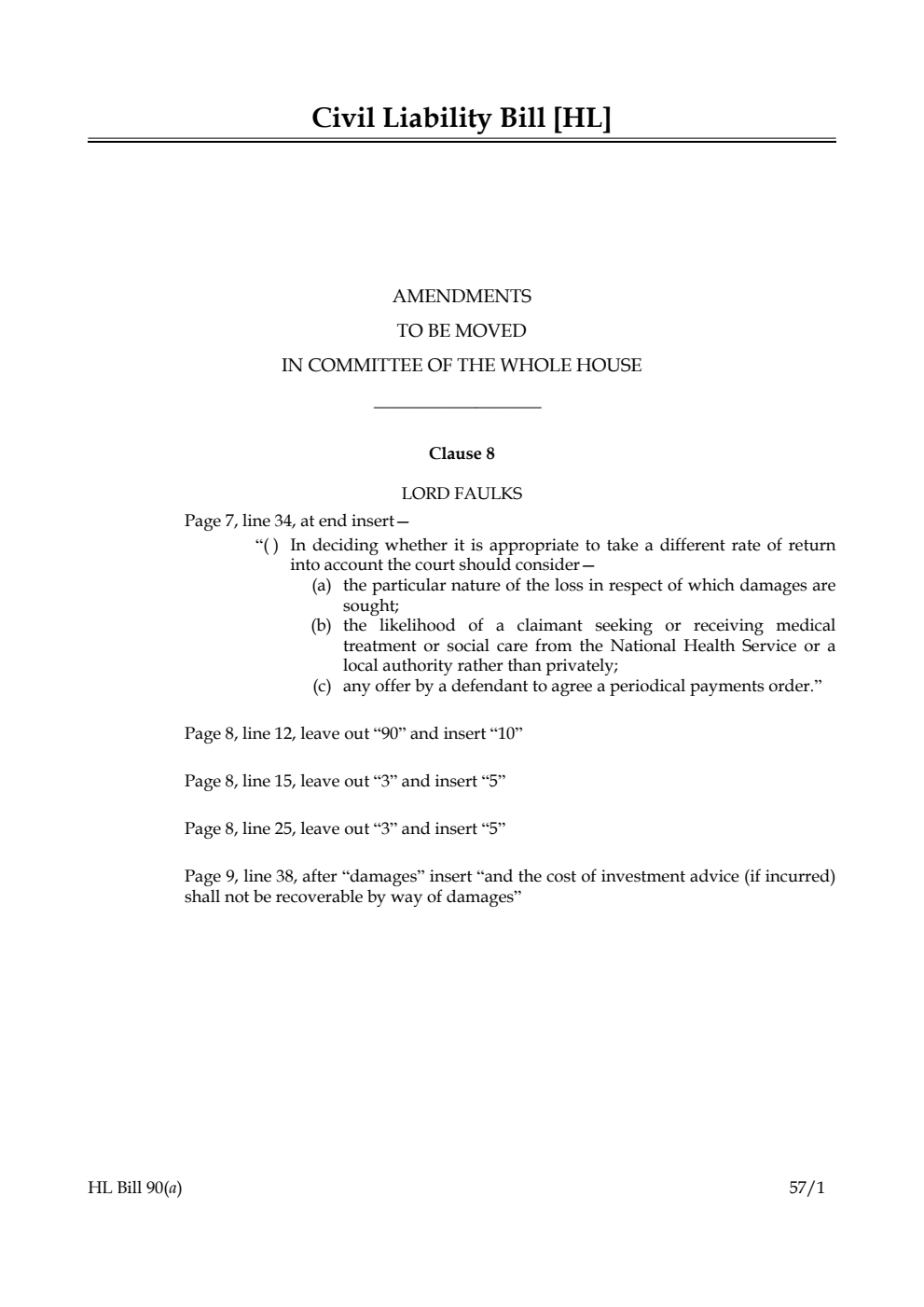 Civil Liability Bill Lords Amendments