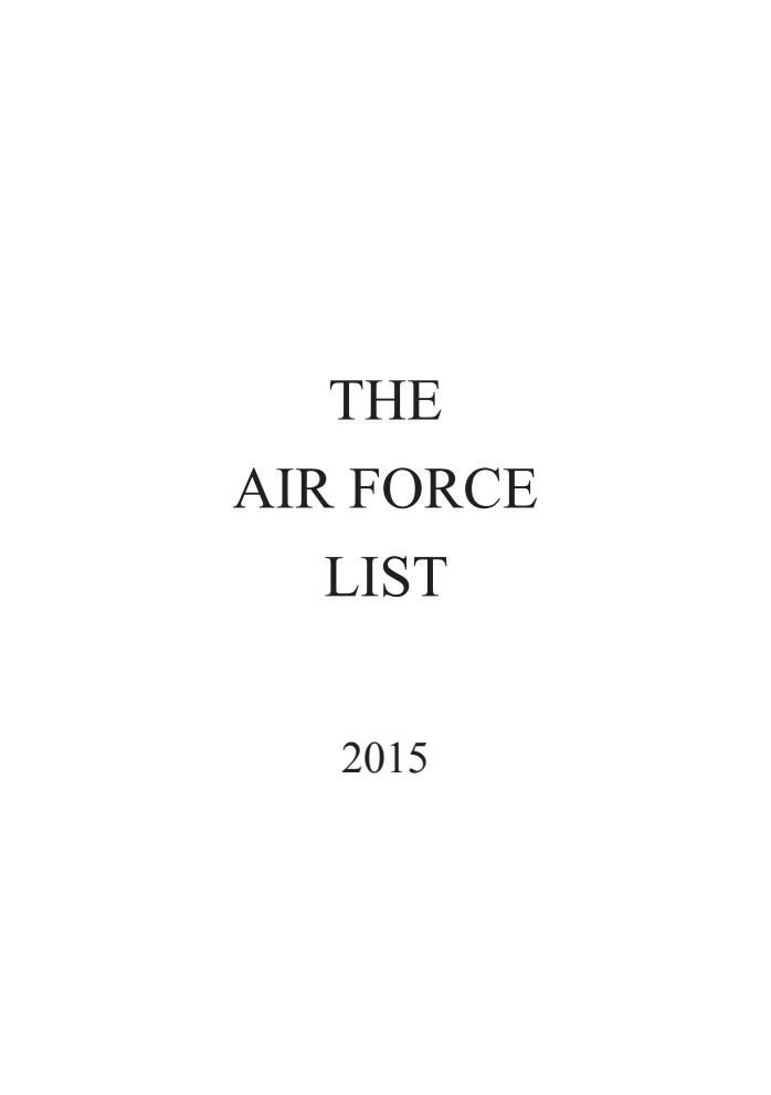 The Air Force List 2015