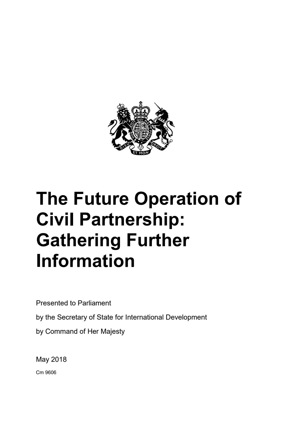 The Future Operation of Civil Partnership: Gathering Further Information