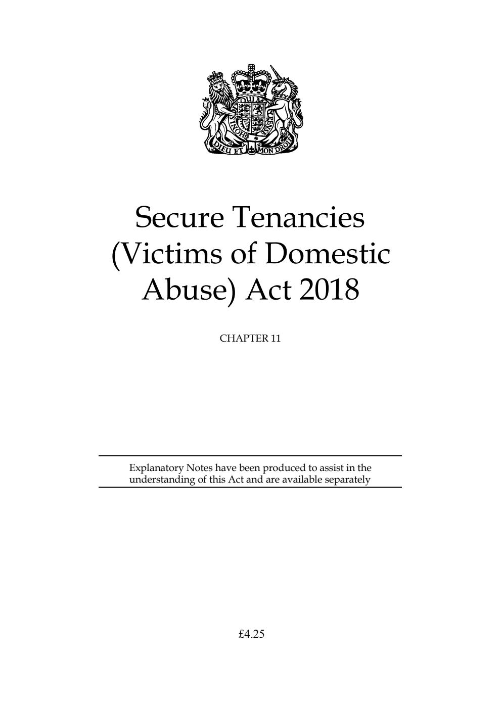 Secure Tenancies (Victims of Domestic Abuse) Act 2018 Chapter 11
