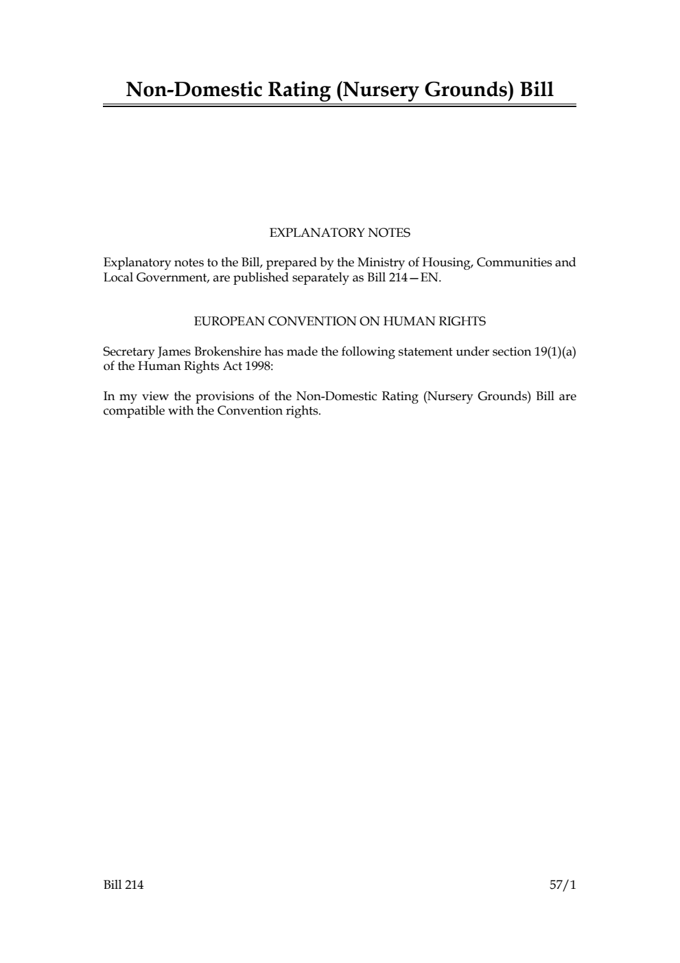 Non-Domestic Rating (Nursery Grounds) Bill