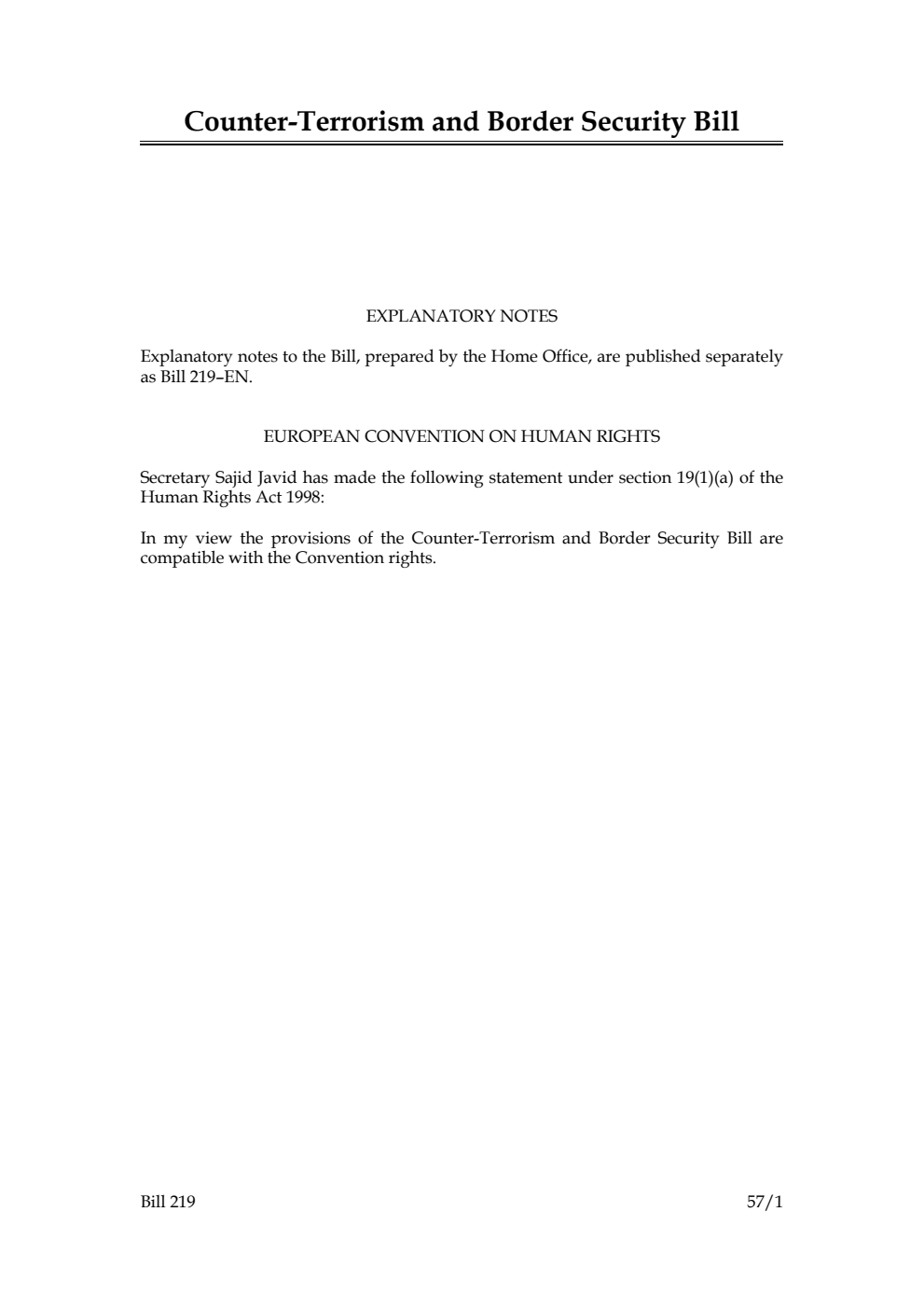 Counter-Terrorism and Border Security Bill