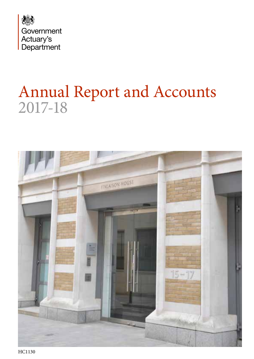 Government Actuary's Department Annual Report and Accounts 2017-18 (for the year ended 31 March 2018)