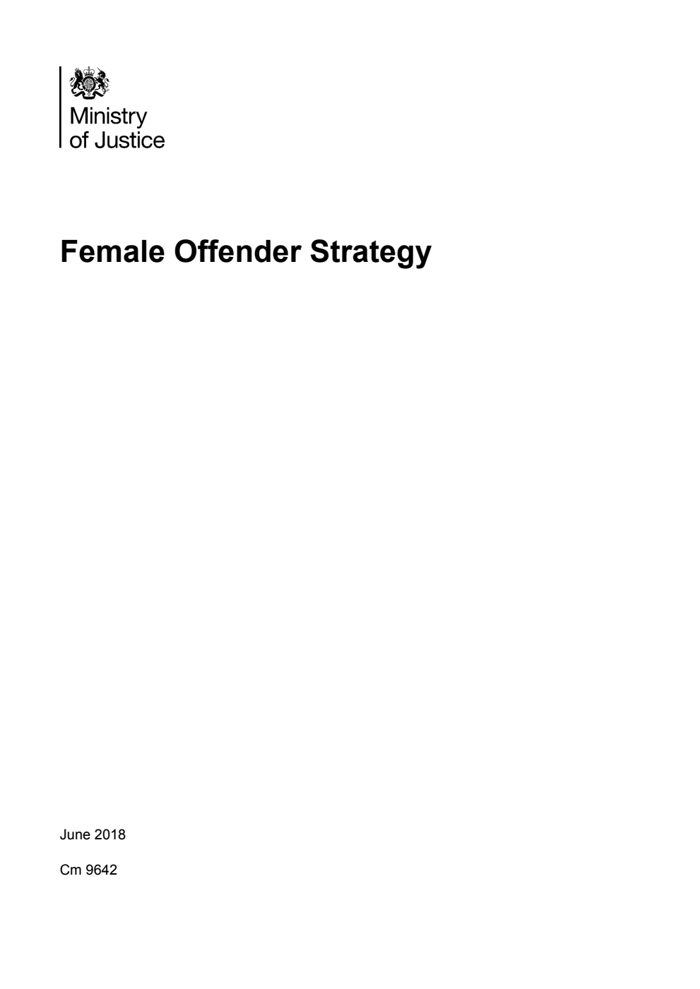 Female Offender Strategy. June 2018