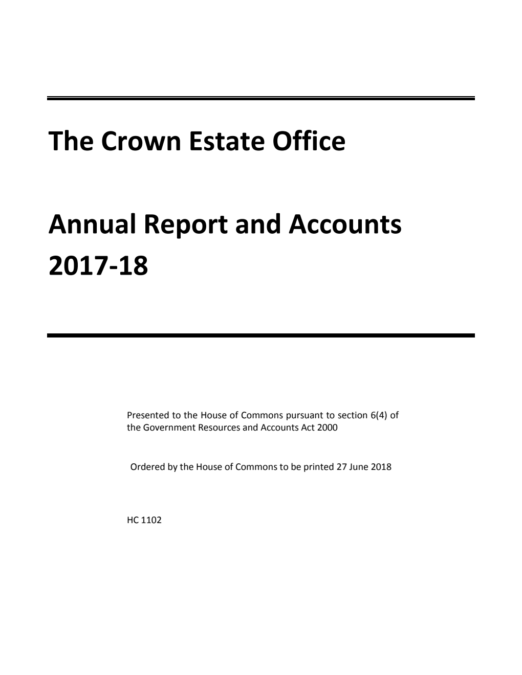 The Crown Estate Office Annual Report and Accounts 2017-18