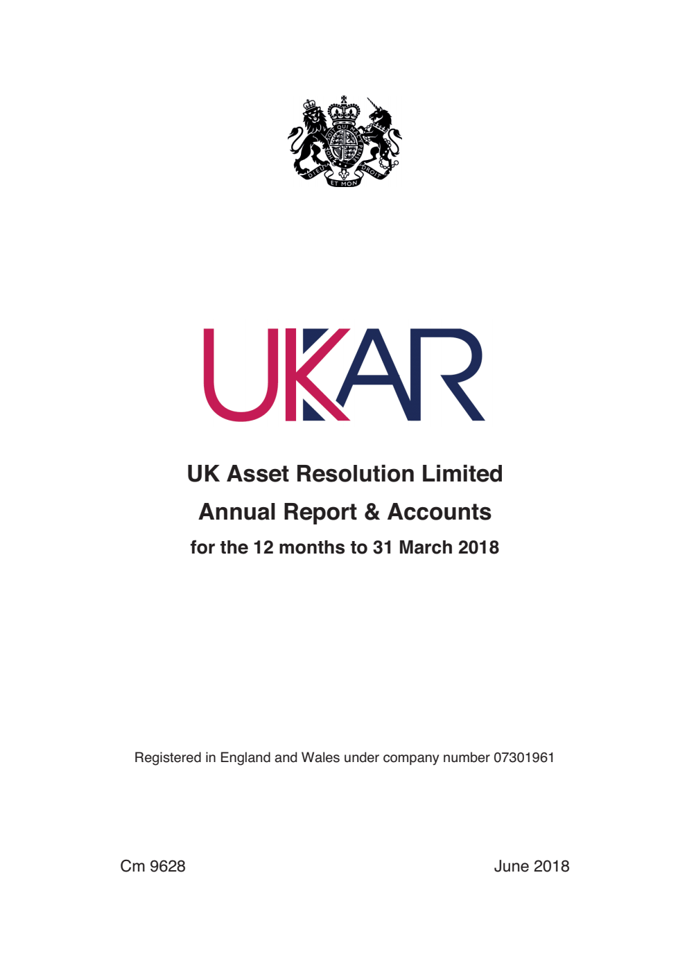 UK Asset Resolution Limited Annual Report & Accounts for the 12 months to 31 March 2018