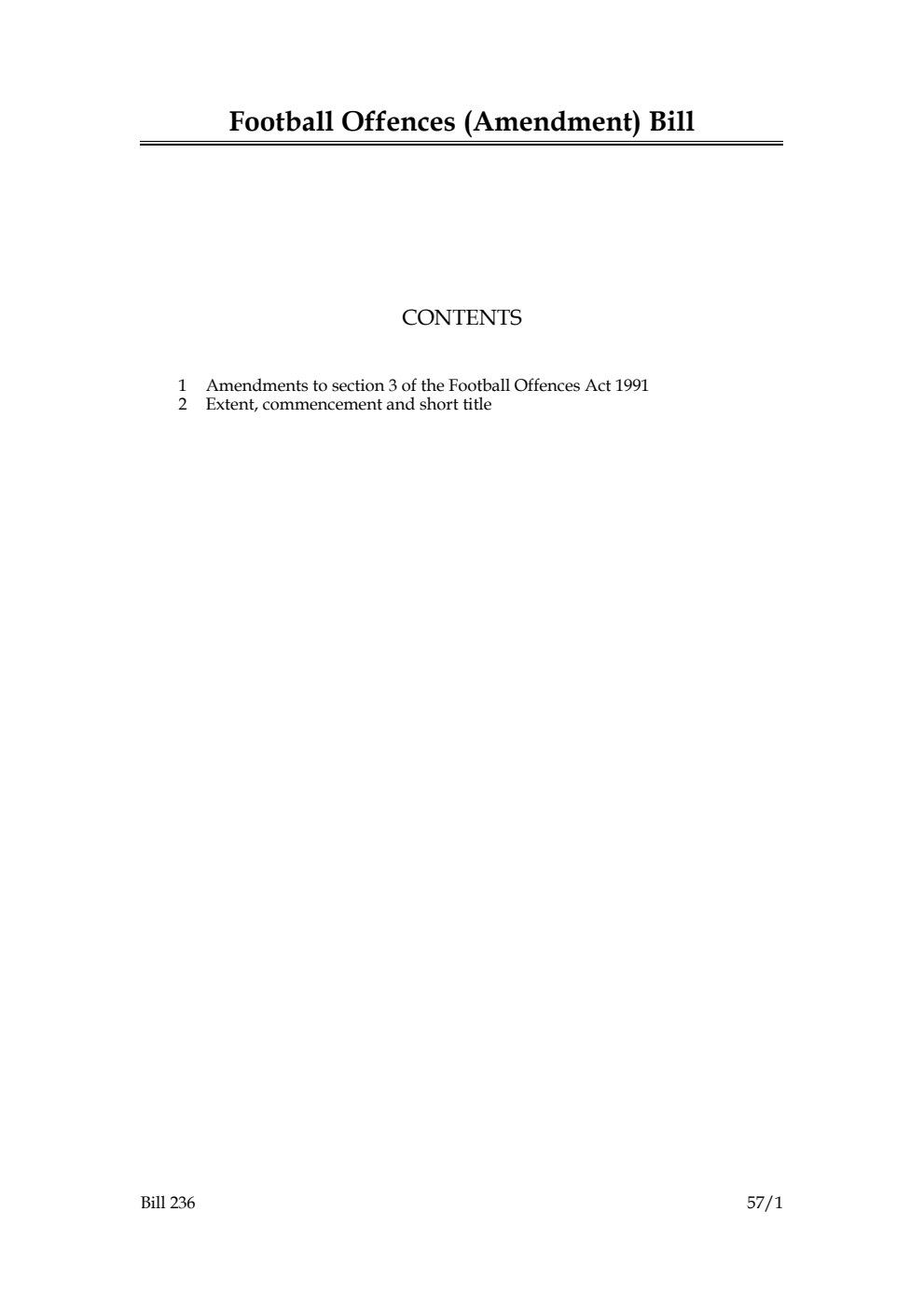 Football Offences (Amendment) Bill