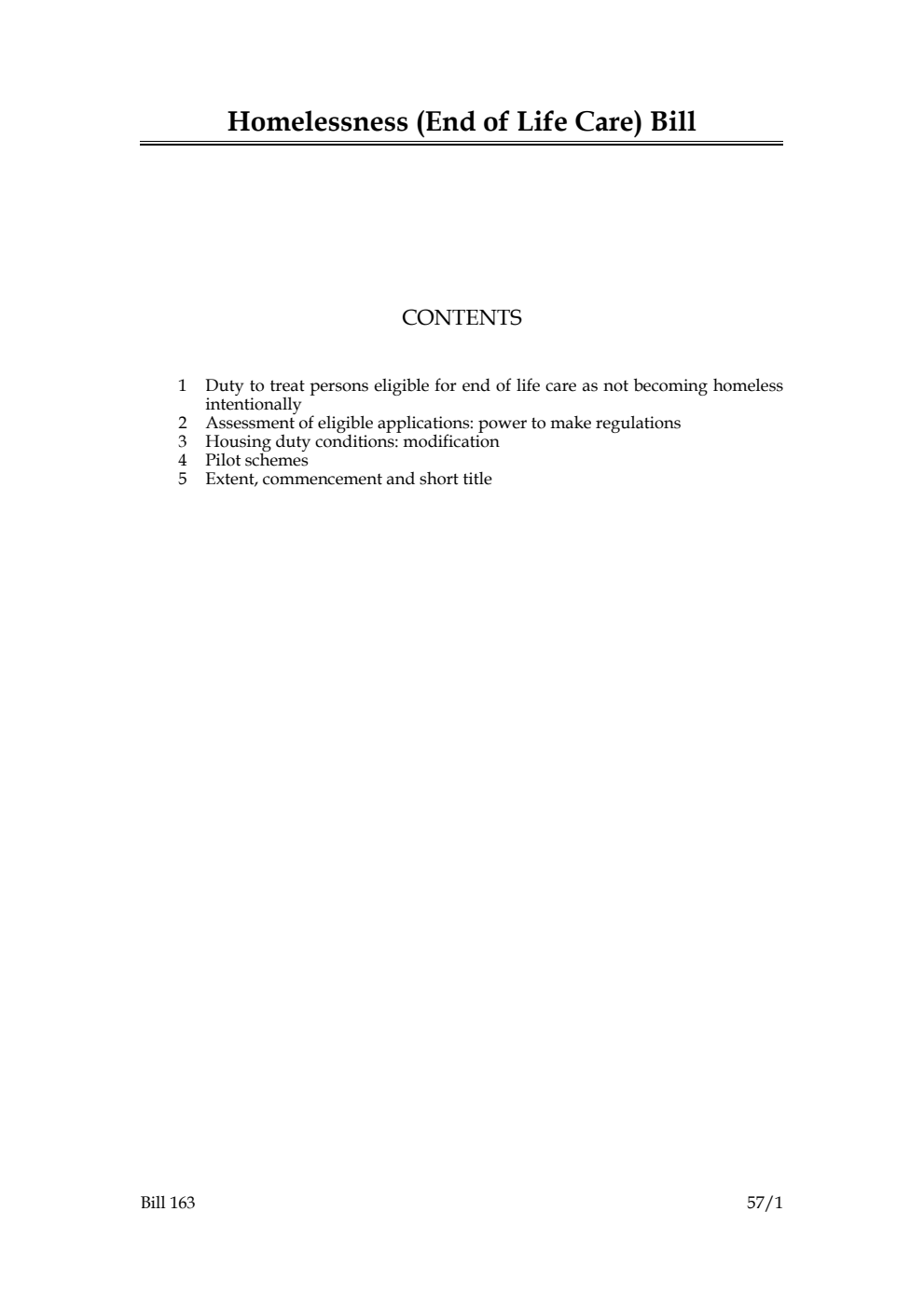 Homelessness (End of Life Care) Bill